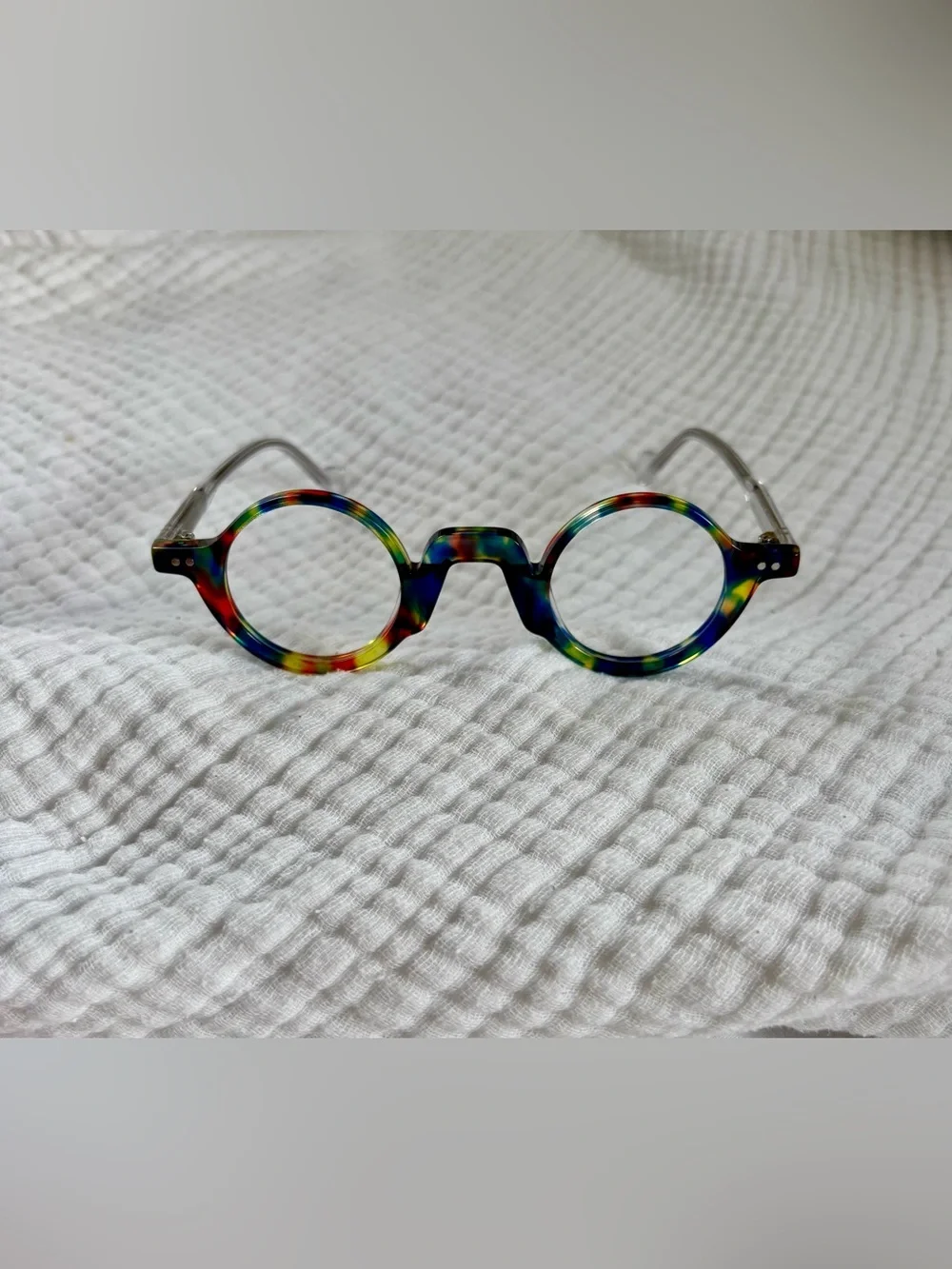 Colorful Round Glasses • Rainbow Acetate Frames